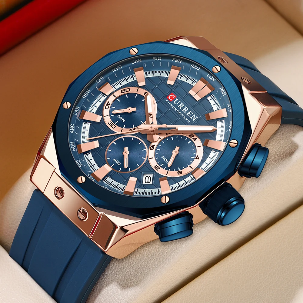 Luxury Watch Maker - CURREN 럭셔리 브랜드 하이 퀄리티 크로노그래프