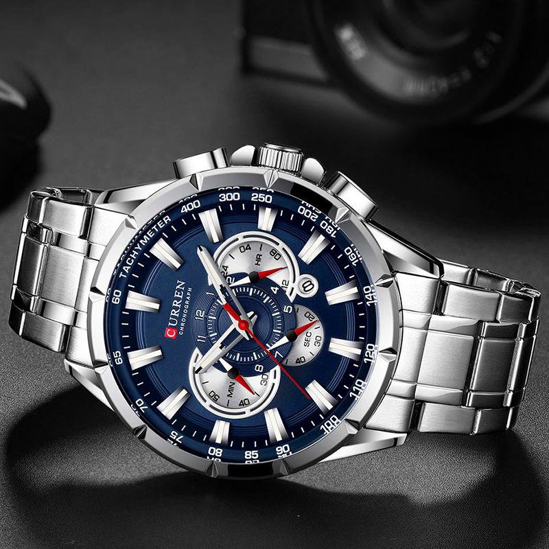 CURREN 손목 시계 남자 방수 크로노 그래프 군사  - Luxury Watch Magazine 리뷰 및 가격