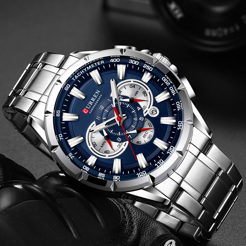 CURREN 손목 시계 남자 방수 크로노 그래프 군사  - Luxury Watch Magazine 리뷰 및 가격