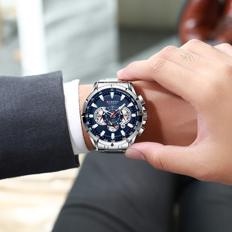 CURREN 손목 시계 남자 방수 크로노 그래프 군사  - Luxury Watch Magazine 리뷰 및 가격