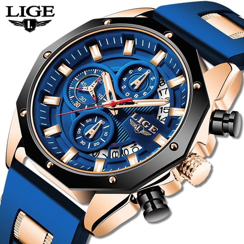 LIGE 패션 남성 시계, 탑 브랜드 럭셔리 실리콘 스 - Luxury Watch Magazine 리뷰 및 가격