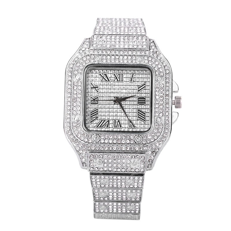 남녀공용 아이스 아웃 시계, 스퀘어 다이아몬드 블랙 숫 - Luxury Watch Iceberg 리뷰 및 가격