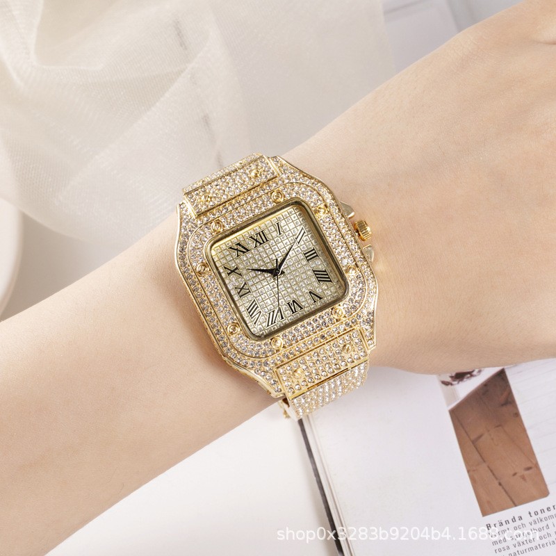 남녀공용 아이스 아웃 시계, 스퀘어 다이아몬드 블랙 숫 - Luxury Watch Iceberg 리뷰 및 가격