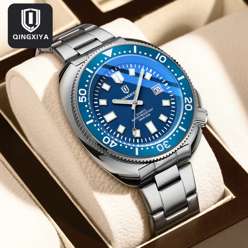 QINGXIYA 브랜드 패션 클래식 블루 쿼츠 시계 남 - Luxury Watch Magazine 리뷰 및 가격