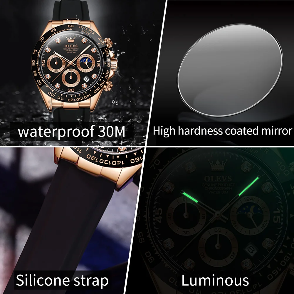 OLEVS 2875 남성용 시계, 크로노그래프, 24시 - Luxury Watch Magazine 리뷰 및 가격